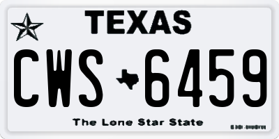 TX license plate CWS6459