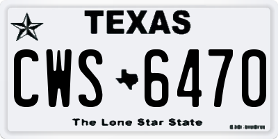 TX license plate CWS6470