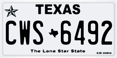 TX license plate CWS6492