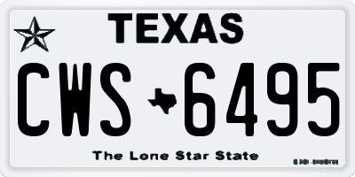 TX license plate CWS6495