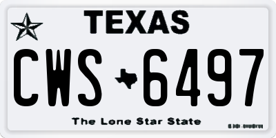 TX license plate CWS6497