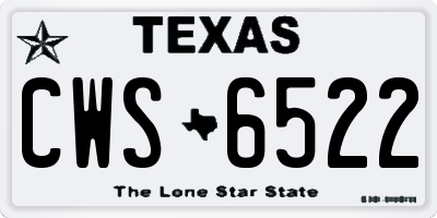 TX license plate CWS6522