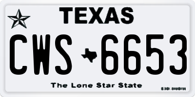 TX license plate CWS6653