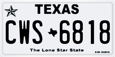 TX license plate CWS6818