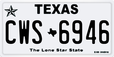 TX license plate CWS6946