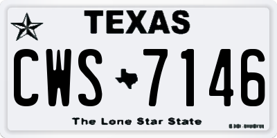 TX license plate CWS7146