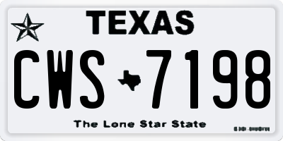 TX license plate CWS7198