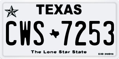 TX license plate CWS7253
