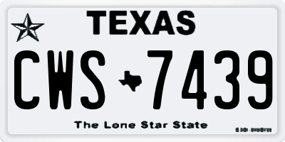 TX license plate CWS7439