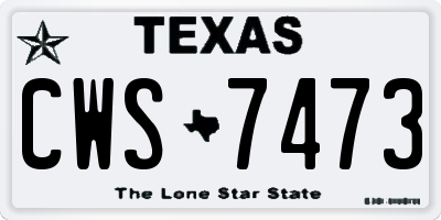 TX license plate CWS7473