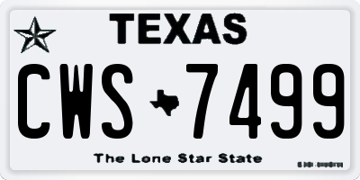TX license plate CWS7499