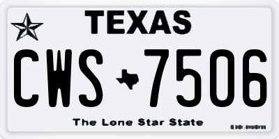 TX license plate CWS7506