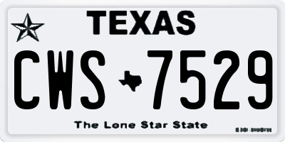 TX license plate CWS7529