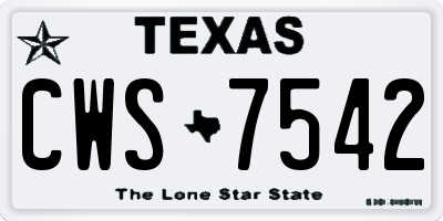 TX license plate CWS7542
