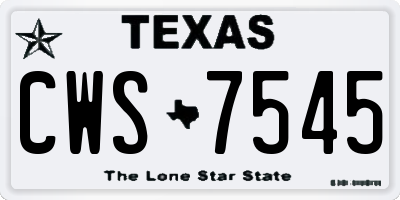 TX license plate CWS7545