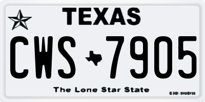 TX license plate CWS7905