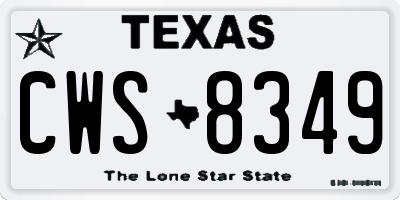 TX license plate CWS8349