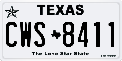 TX license plate CWS8411