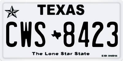 TX license plate CWS8423
