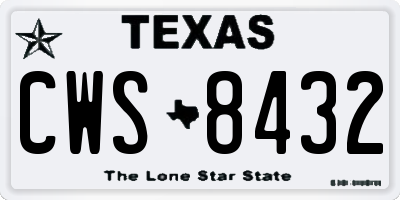 TX license plate CWS8432