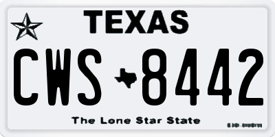 TX license plate CWS8442