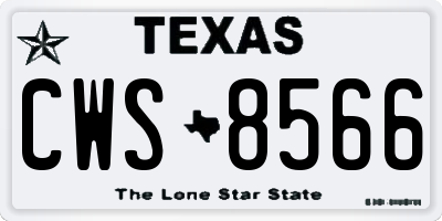 TX license plate CWS8566