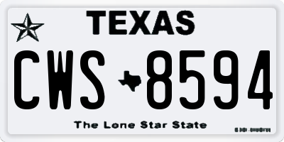 TX license plate CWS8594