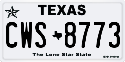 TX license plate CWS8773