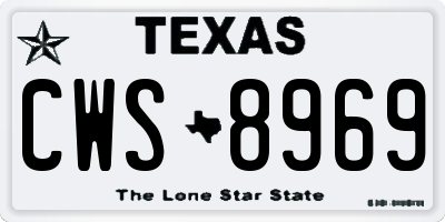 TX license plate CWS8969