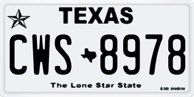 TX license plate CWS8978