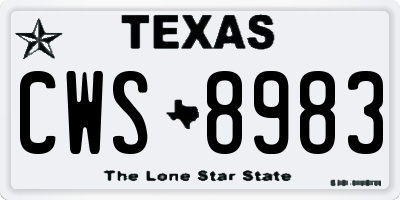 TX license plate CWS8983