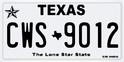 TX license plate CWS9012