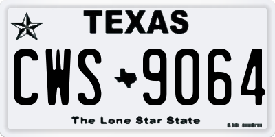TX license plate CWS9064