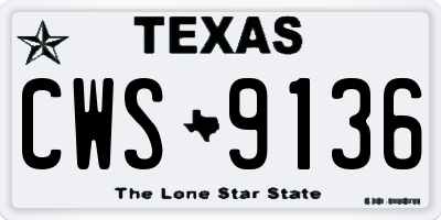 TX license plate CWS9136