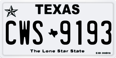 TX license plate CWS9193