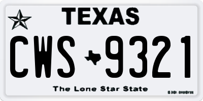TX license plate CWS9321
