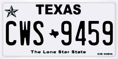 TX license plate CWS9459