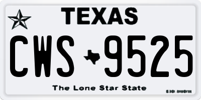 TX license plate CWS9525