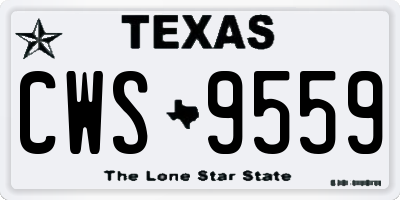 TX license plate CWS9559
