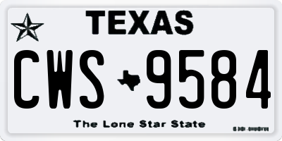 TX license plate CWS9584