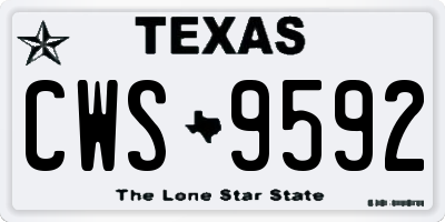 TX license plate CWS9592