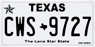 TX license plate CWS9727