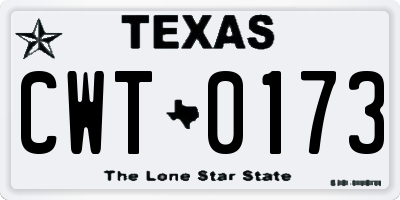 TX license plate CWT0173