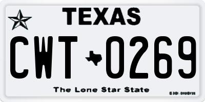 TX license plate CWT0269