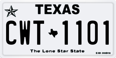 TX license plate CWT1101