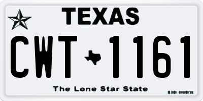 TX license plate CWT1161