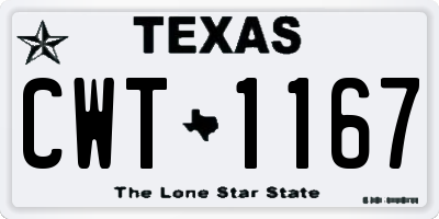 TX license plate CWT1167