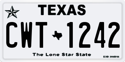 TX license plate CWT1242