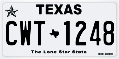 TX license plate CWT1248