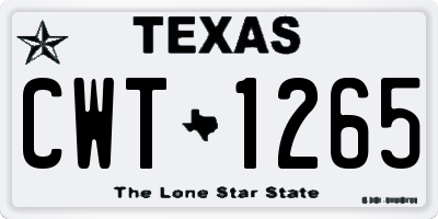 TX license plate CWT1265